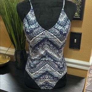 NWT Island Soul Blue and White Patterned Swimsuit